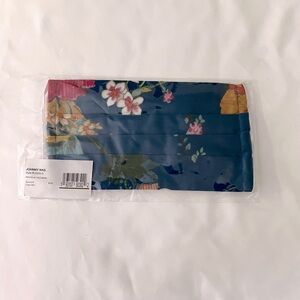 NEW JOHNNY WAS Gorgeous Designer Face Mask Covering Silk Tropical Blue Pattern